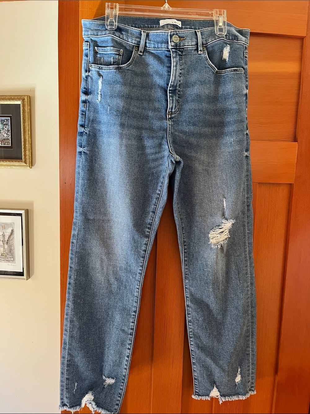 LOFT Light Blue Denim Jeans with Contrast Stitching